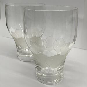 Rosenthal Studio Line Lotus Blossom Crystal Tumblers Set of 2 Flat 11 oz.